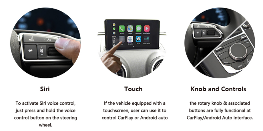 Wireless CarPlay AndroidAuto Smart Module for Audi A1 A3 A4 MMI2G MMI3G MIB B8 B9-Control method.jpg