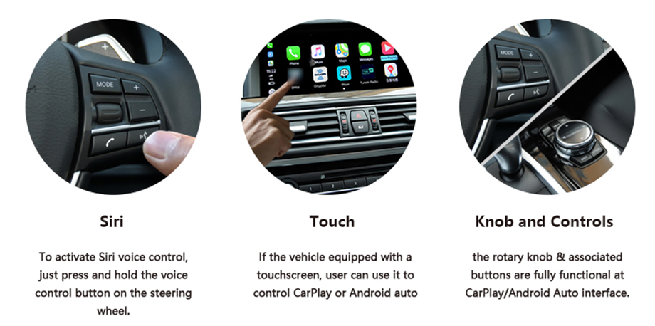 Wireless CarPlay AndroidAuto Smart Module for BMW  5 6 7 Series iSmart auto Wireless CarPlay for BMW E60 E61 E63 E65 E66 F10 F18 F12 F01 F02-Control method.jpg