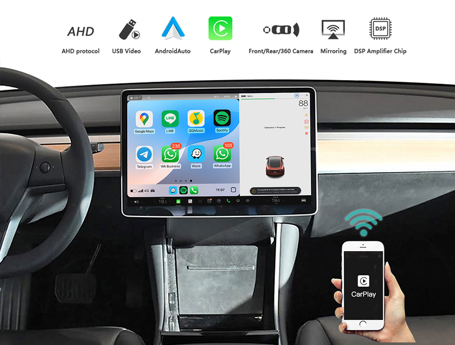 Tesla Wireless CarPlay AndroidAuto Smart Module 