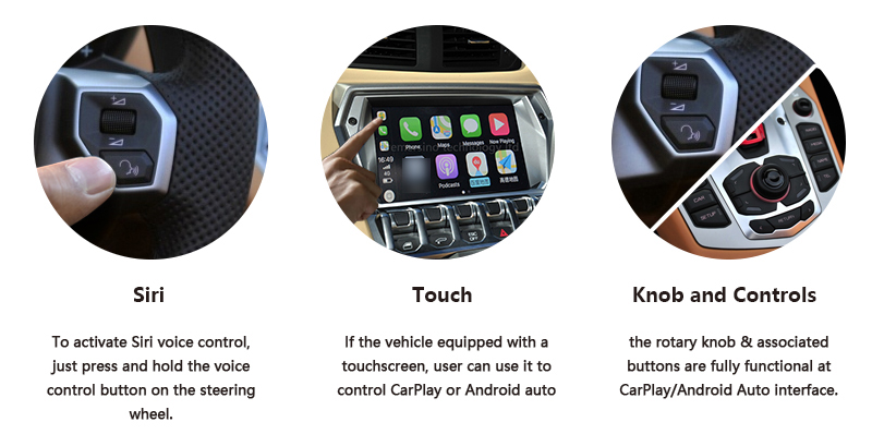 Wireless CarPlay AndroidAuto Smart Module for Lamborghini Aventador 11-16 models - Control method.jpg